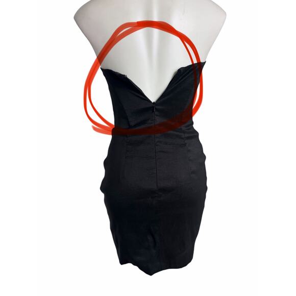 Vintage Jessica McClintock Strapless Satin Cocktail Prom Dress 80s 90s Fuchsia - Picture 6 of 12